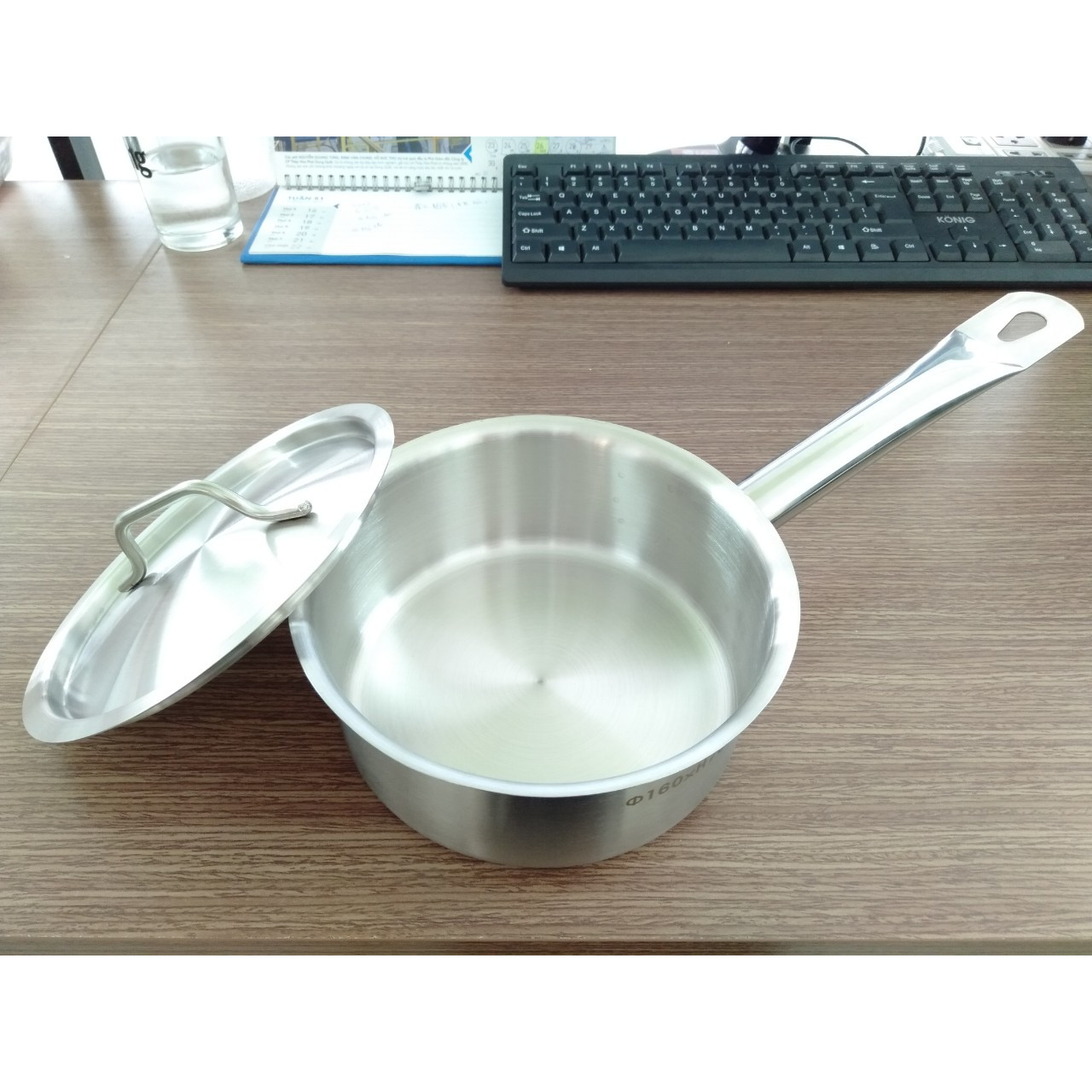 Nồi nấu sốt inox 3 đáy lùn