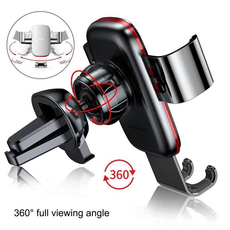 Bộ đế giữ điện thoại khóa tự động dùng cho xe hơi Baseus Metal Age Gravity Car Mount LV229 (Gắn khe gió máy lạnh)