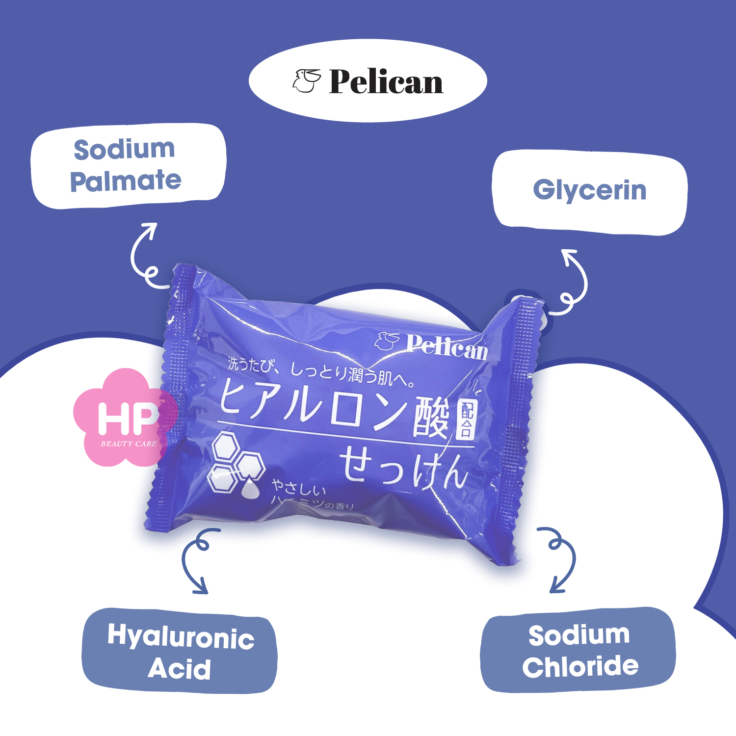 Xà Phòng Tắm Cấp Ẩm Sâu Pelican Hyaluronic Acid Soap