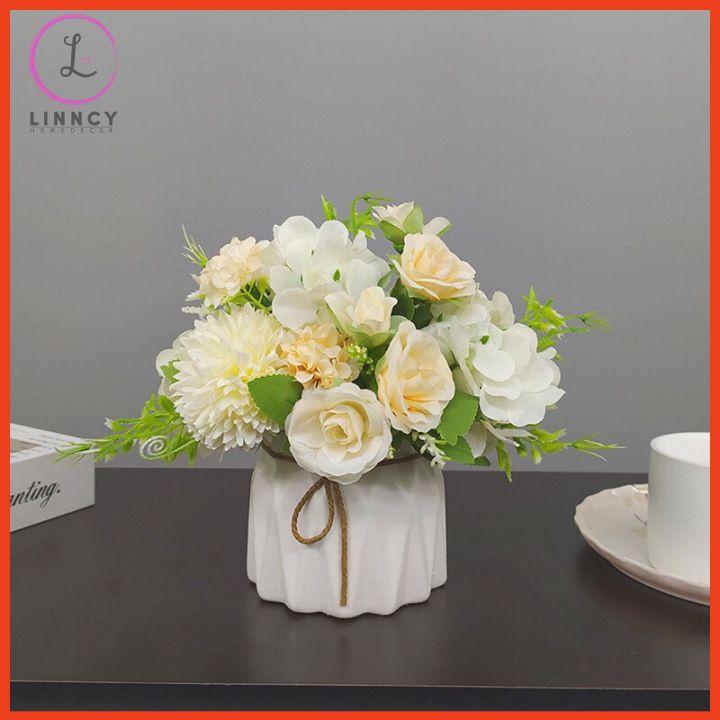 Bình hoa giả, bình hoa mini nhiều mẫu cao 18-20cm trang trí