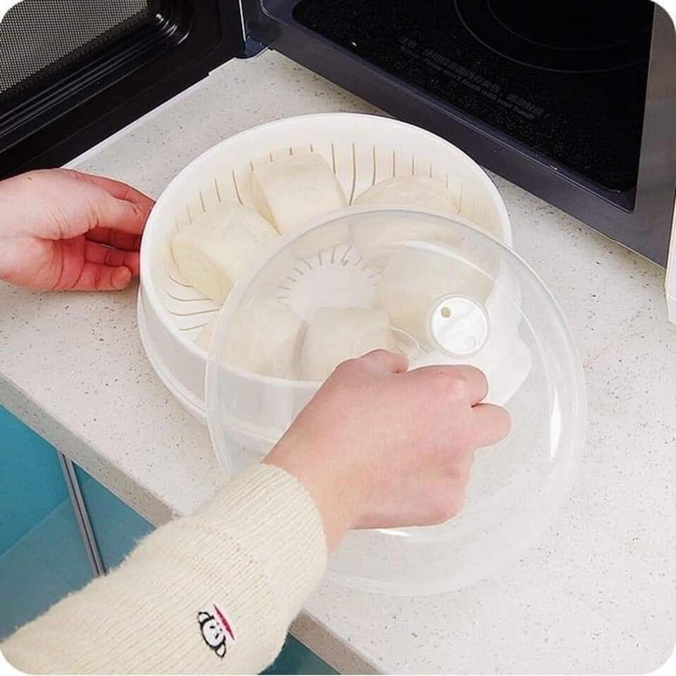 Nồi khay hấp thức ăn dùng cho lò vi sóng, nhựa cao cấp chịu nhiệt