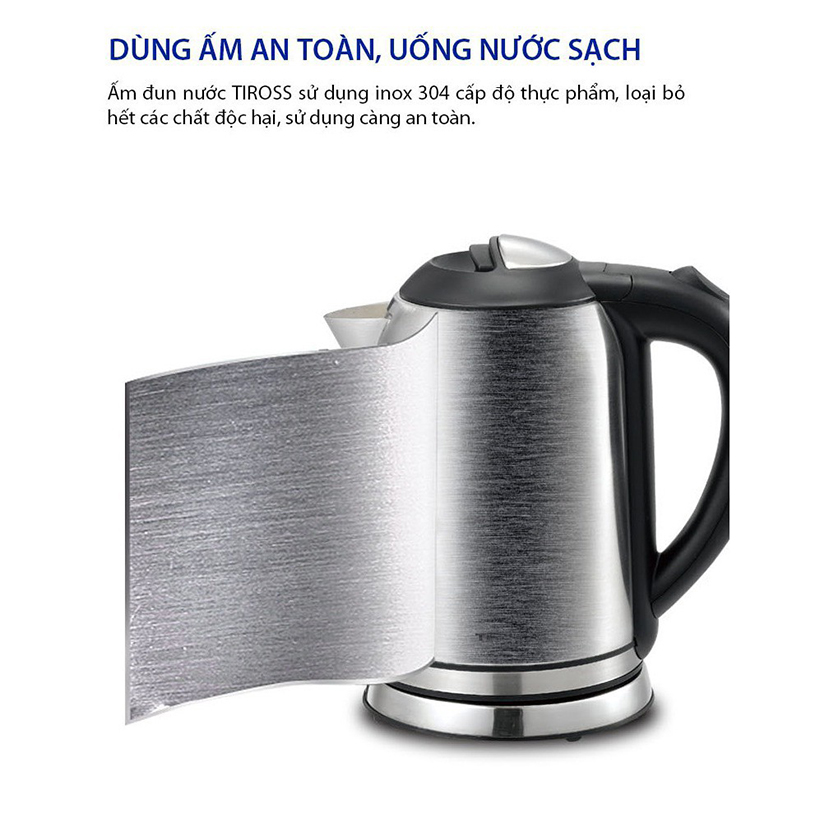 Bình đun siêu tốc Tiross 1 lít TS1367, Công suất - Hàng chính hãng