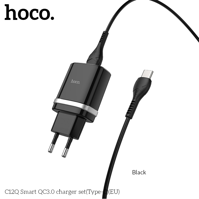 Bộ sạc nhanh Hoco C12Q 18W Type-c Smart hỗ trợ QC3.0 - Hàng chính hãng