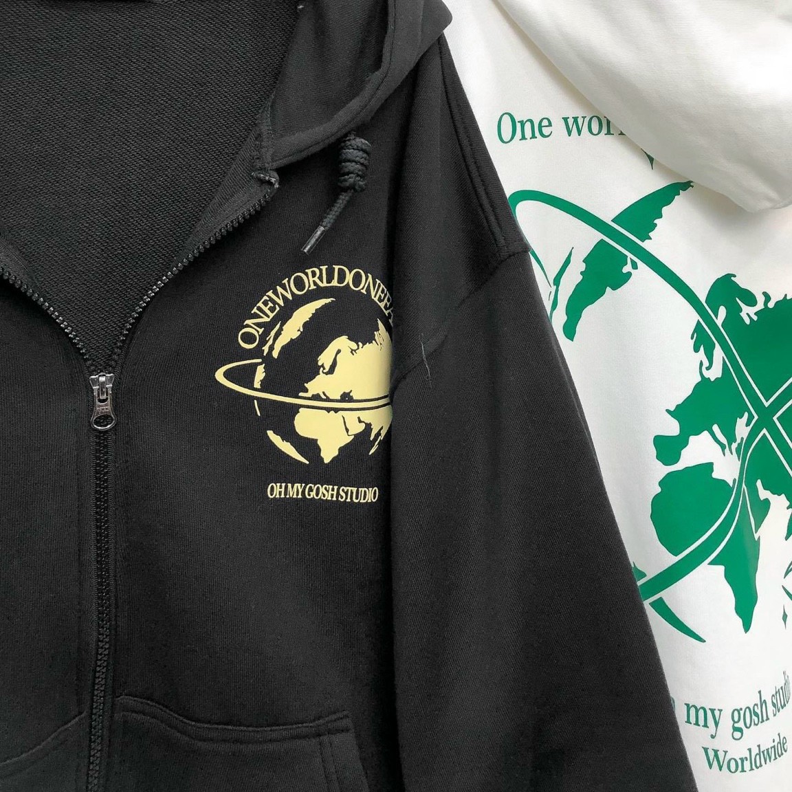 Áo Khoác Hoodies Nỉ Unisex Nam Nữ Form Rộng Phong Cách Ulzzang, Áo khoác One World Nam Nữ Form Rộng Unisex, Áo Khoác Jacket oh my gosh worldwide Form Rộng Unisex Phong Cách Ulzzang