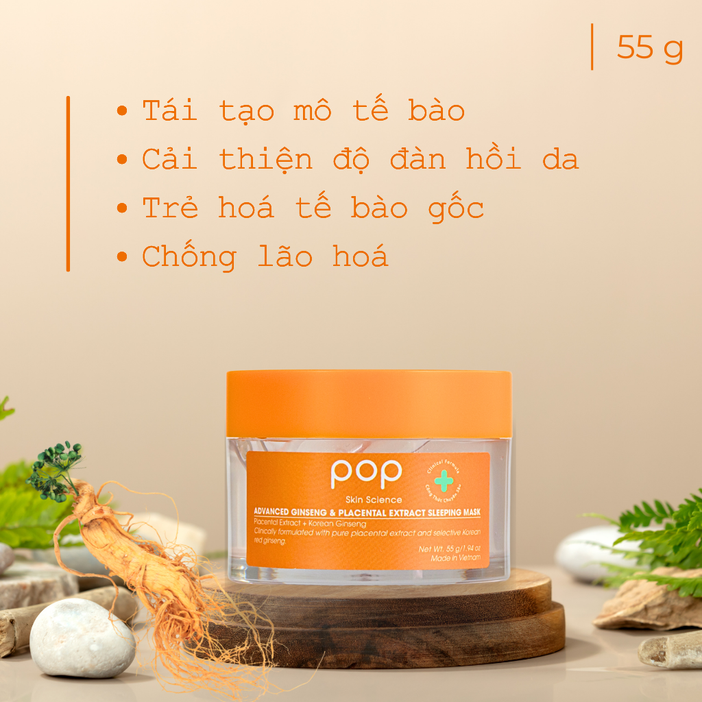 Mặt Nạ Ngủ Tinh Chất Nhau Thai Cừu Và Nhân Sâm POP