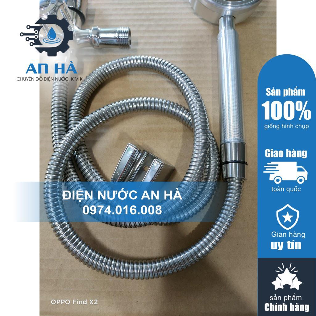 Bộ củ sen lạnh inox 201 + Tay sen tăng áp nhôm + Dây inox 304