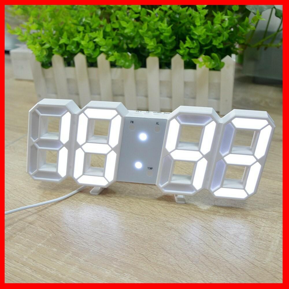 Đồng Hồ Treo Tường Led Điện Tử 3D Cao Cấp - Báo Thức & Đo Nhiệt Độ - Đồng hồ trang trí cho phòng khách phòng ngủ