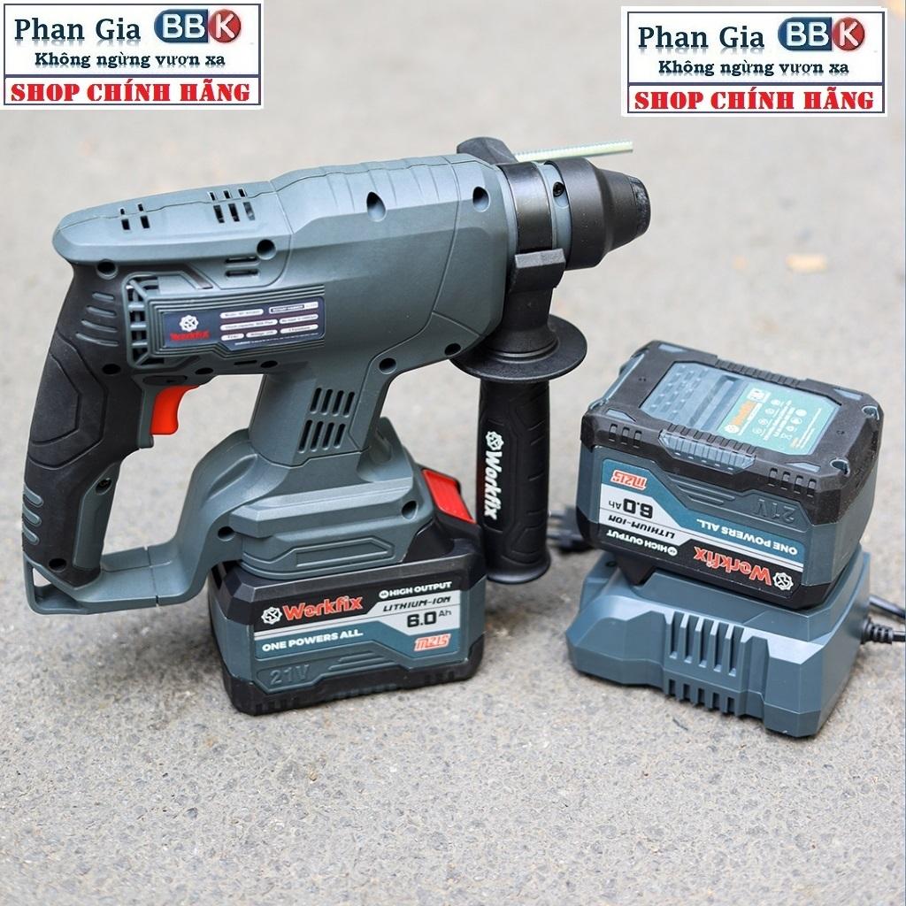 Khoan Bê Tông Pin 3 Chức Năng Workfix 21v-Model: WF-RH2603- Pin 15 cell 6 Ah
