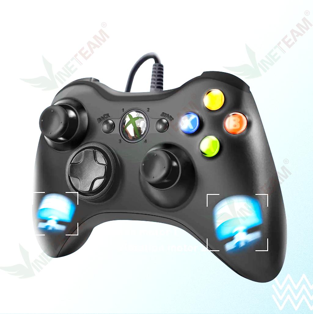 Tay Cầm Chơi Game PC VINETTEAM Xbox 360 Chuyên Dùng Cho PC laptop TVbox - Chơi F04 Full Skill - Hỗ Trợ Rung Khi Chơi Game Chơi FIFA Online 03 Rồng Đen 10 - Hàng Chính Hãng