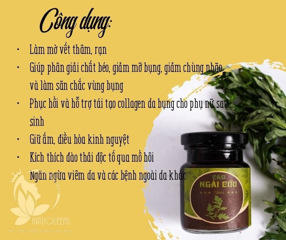 Cao Ngải Cứu Làm Mờ Vết Thâm, Rạn NatuQueens Hũ 70ml