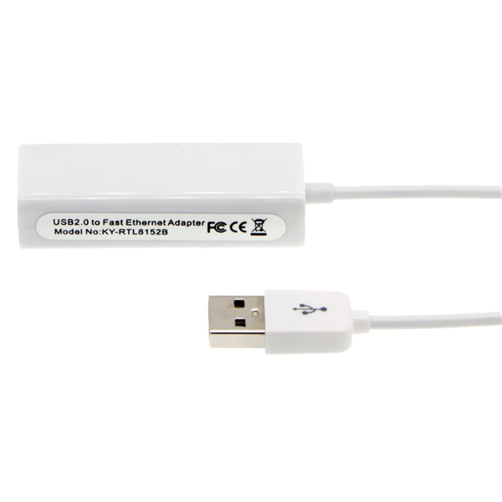 USB to LAN Network Card Cable, with USB 2.0 Male to Female RJ45 Ports, The