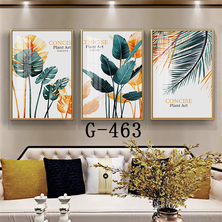 Tranh Bộ 3 Canvas Đẹp - Tranh Những Chiếc Lá Nghệ Thuật Decor Không Gian Cafe