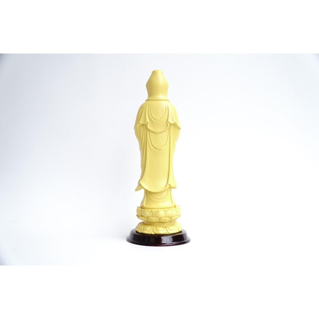 Tượng Phật Bà Quan Thế Âm Bồ Tát đứng vàng đất - Cao 25cm