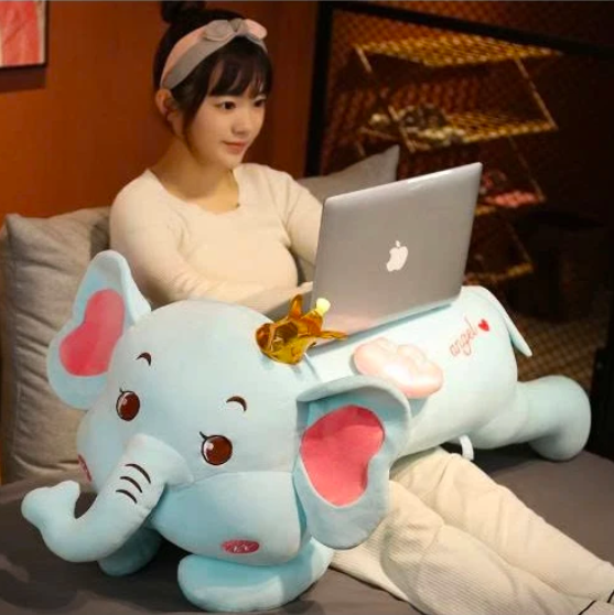 Thú nhồi bông voi đội vương miệng đáng yêu - Size 70cm đến 1m1 - Quà tặng gấu bông con voi êm mịn cho bé