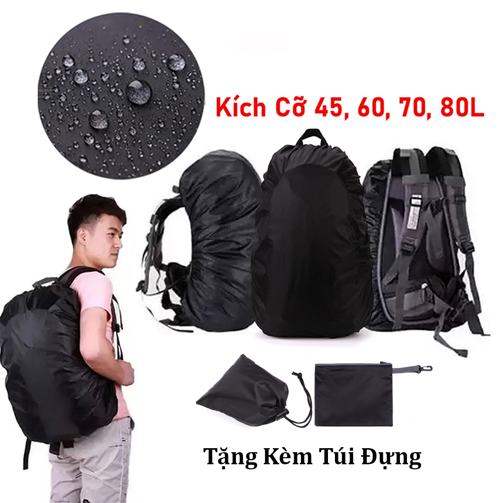 Túi Trùm Balo Chống Nước Áo Bọc Chống Mưa Bụi Cho Balo Bằng Vải Dù ( Phụ Kiện Du Lịch Bảo Vệ Balo Siêu Bền Nhiều Size )