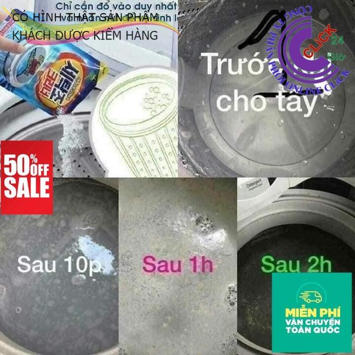 Combo 5 Gói Bột Tẩy Lồng Máy Giặt Hàn Quốc Siêu Sạch, Gói 450g - Phù Hợp Máy Lồng Ngang, Lồng Đứng