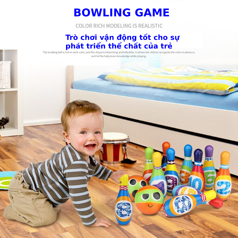 [Siêu sale] Bộ đồ chơi bowling trẻ em trong nhà và ngoài trời EASYTOYS giúp trẻ em 3-6 tuổi phát triển t