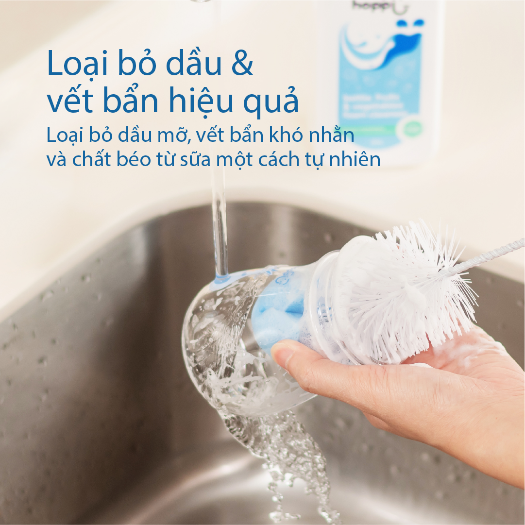 Nước rửa bình sữa và trái cây rau củ Hoppi 500ml