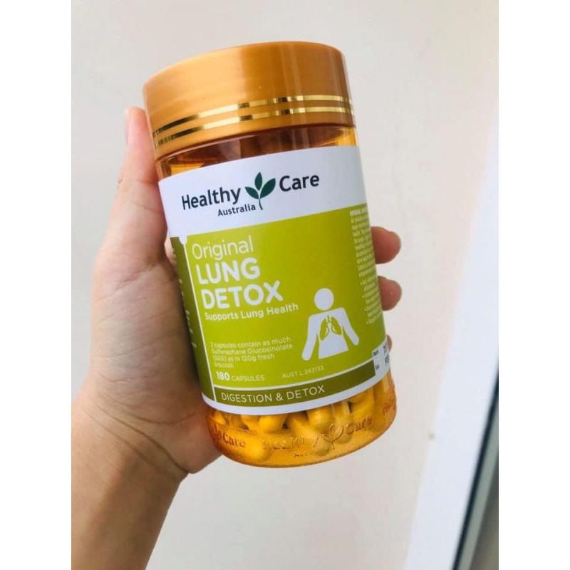 Viên uống bổ phổi Healthy Care Original Lung Detox chính hãng Úc giúp thanh lọc phổi, làm sạch đường hô hấp, ngăn ngừa bệnh lý ở phổi