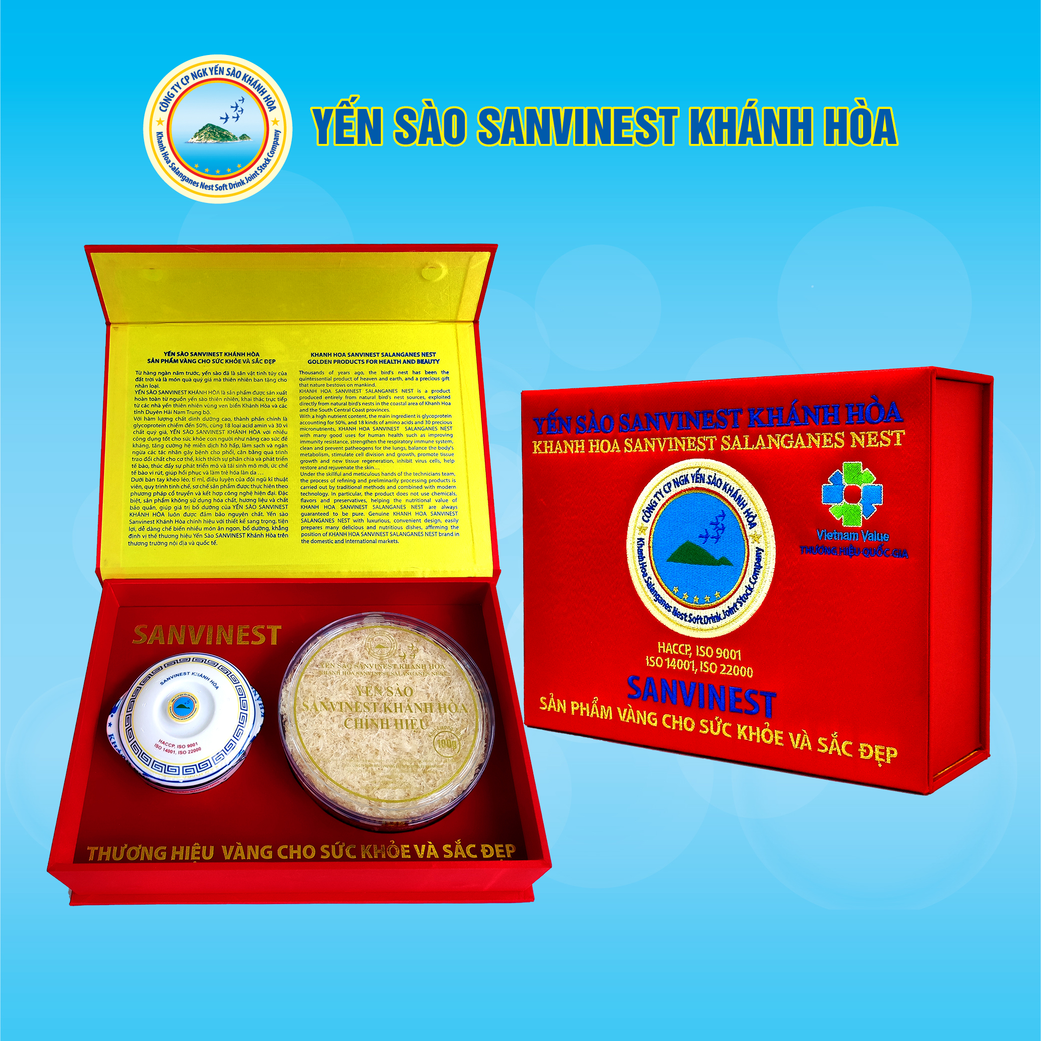 Hộp quà tặng Yến sào Sanvinest Khánh Hòa chính hiệu tinh chế 100g - Q510