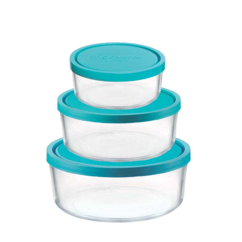 Hộp thuỷ tinh tròn Frigoverre - 650ml-300ml đựng thức ăn trong ngăn đông tủ lạnh, không có mùi
