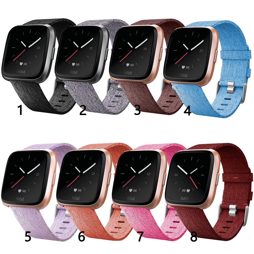 Dây đeo thay thế chất liệu vải phong cách cổ điển cho Fitbit Versa