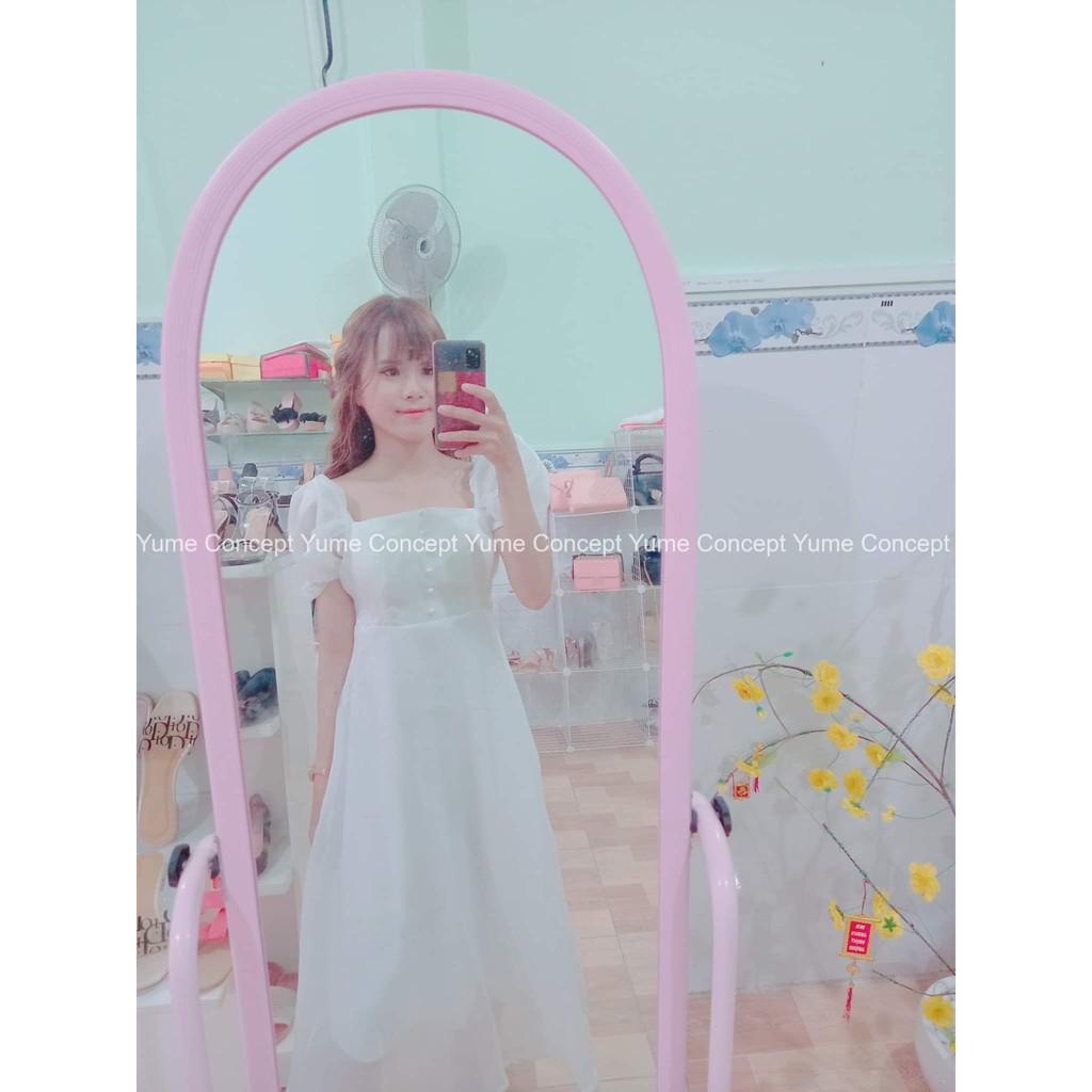 Đầm Dự Tiệc Công Chúa Tay Phồng Nút