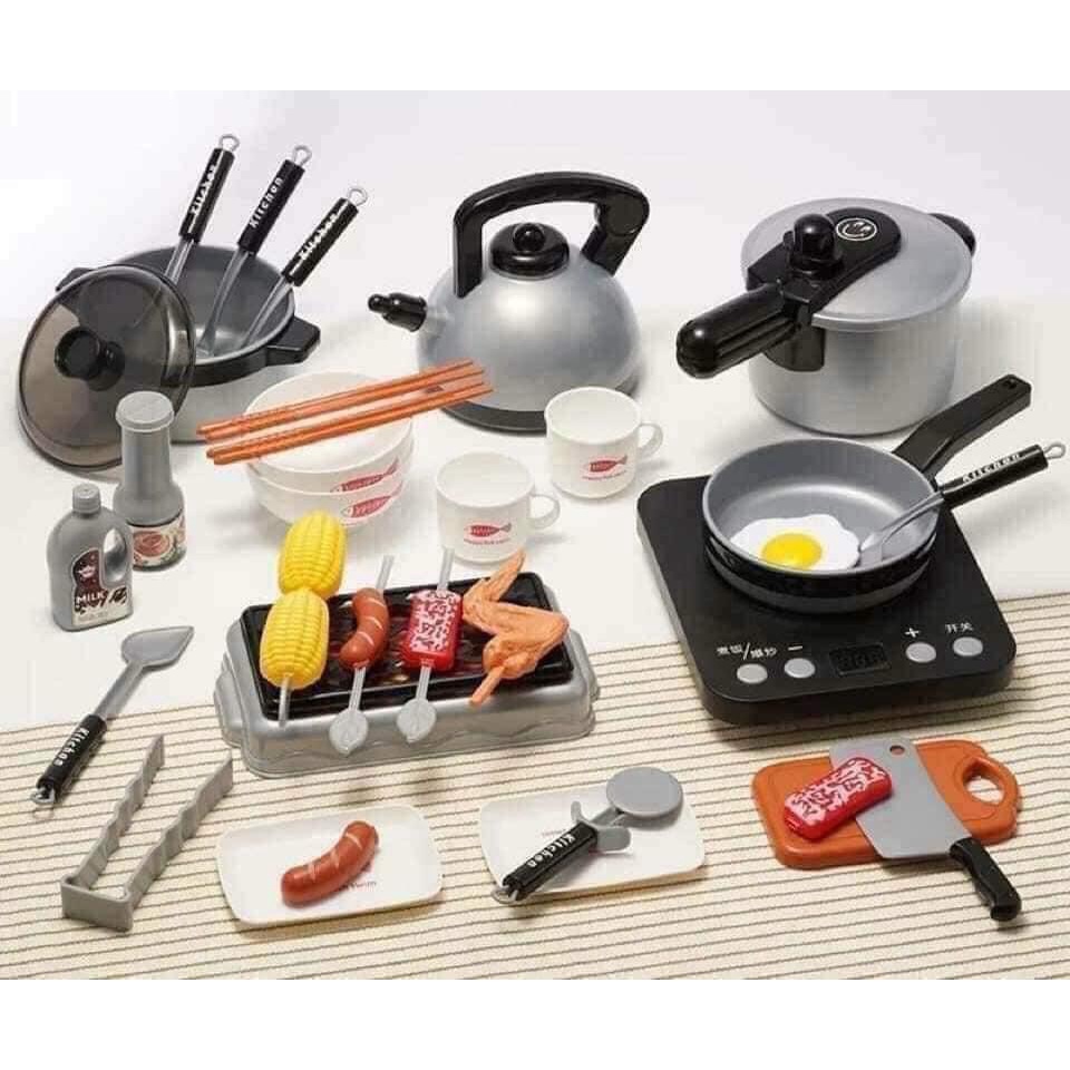 Bộ đồ chơi nhà bếp nấu ăn 36 món như thật nhựa ABS có dùng pin Đồ chơi giáo dục phát triển kĩ năng cho trẻ