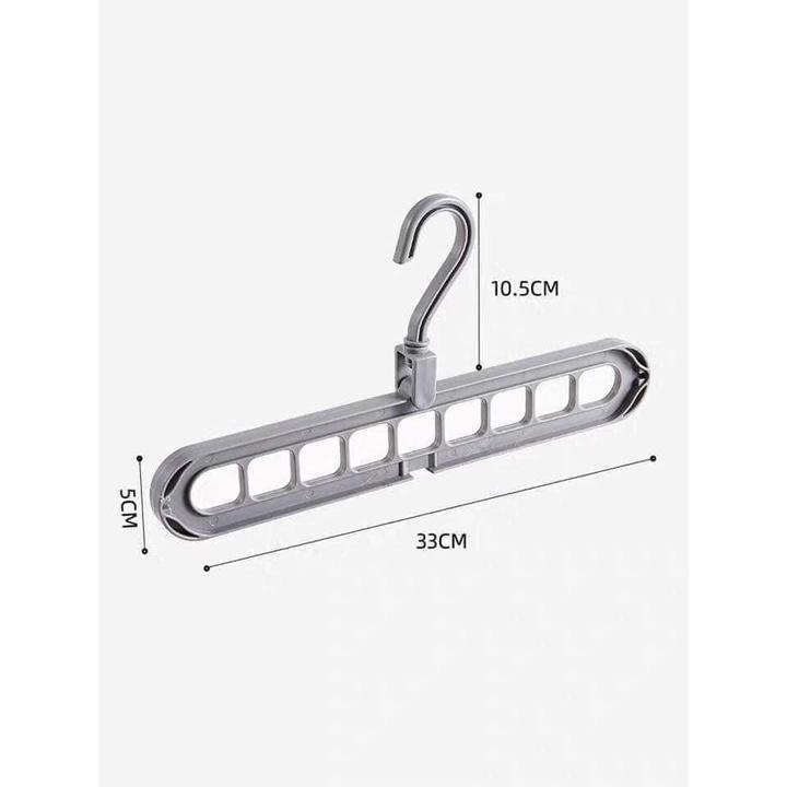 Combo 2 cái Móc treo quần áo đa năng 9 lỗ - Móc treo nhiều ô thông minh siêu tiết kiệm diện tích