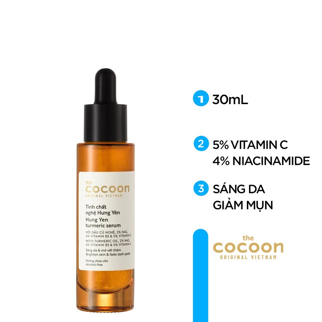 Serum COCOON Nghệ Hưng Yên Sáng Da & Mờ Vết Thâm - COCOON Hung Yen Turmeric Serum 30mL