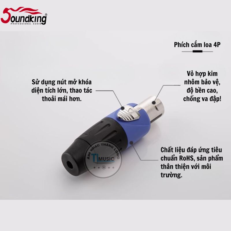 Soundking CSM001 - Giắc Cắm Loa 4 Chân Jack Đầu Nối Dây Loa, Đầu Nối Ohm Của Bộ Khuếch Đại, Phích Cắm 4P-Hàng Chính Hãng