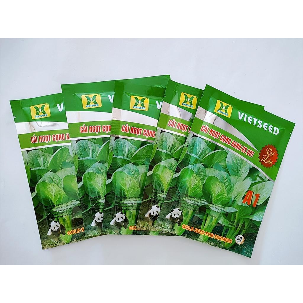 Hạt giống cải ngọt cọng xanh VS 001 chịu nhiệt tốt, năng suất cao, dễ trồng gói 50g