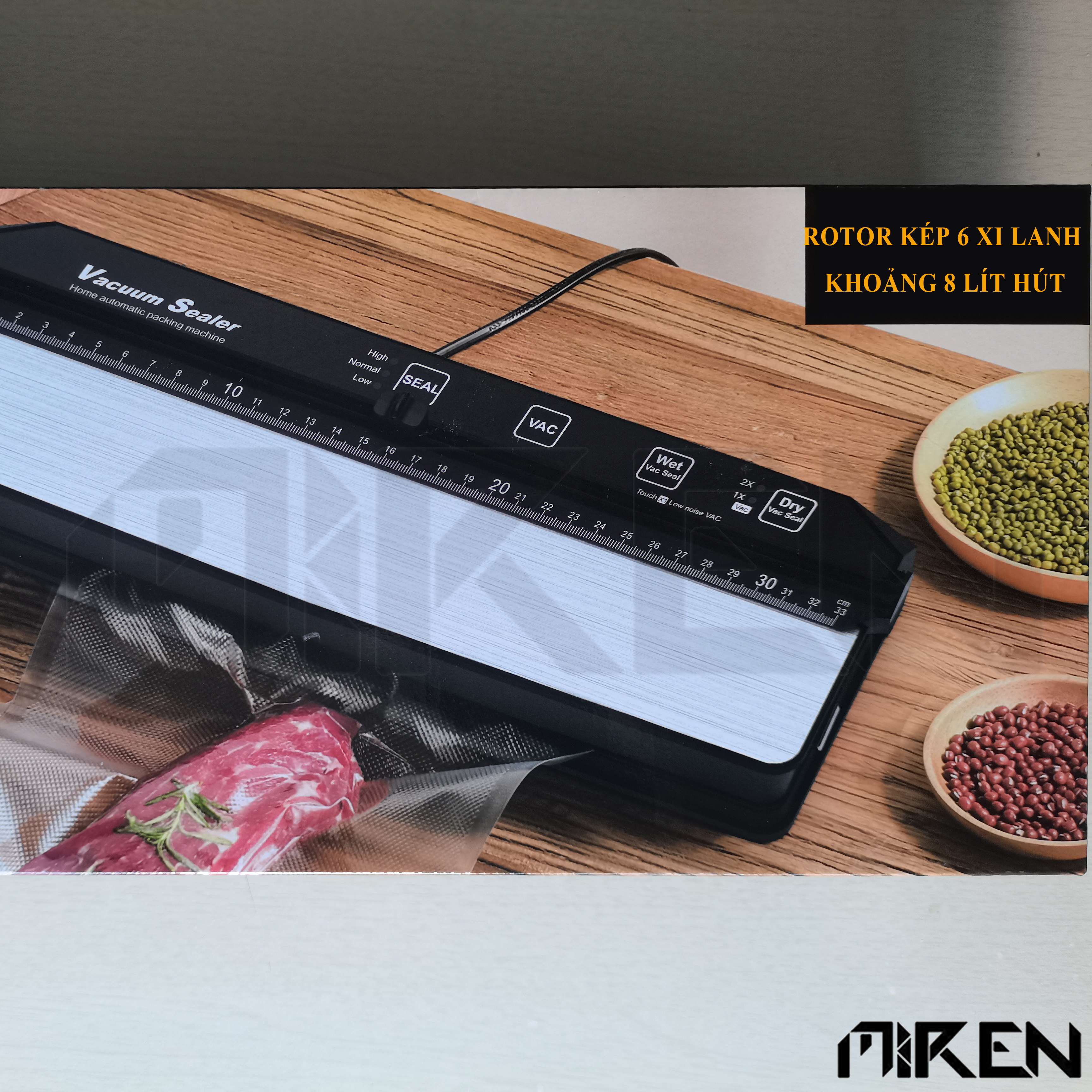 Máy Hút Chân Không Thực Phẩm Vacumm Sealer Đa Năng Hàn Miệng Túi Cao Cấp – 3 Chế Độ Ướt, Khô, Thủ Công Hút & Hàn Miệng Túi MR- AP13. Hàng Chính Hãng