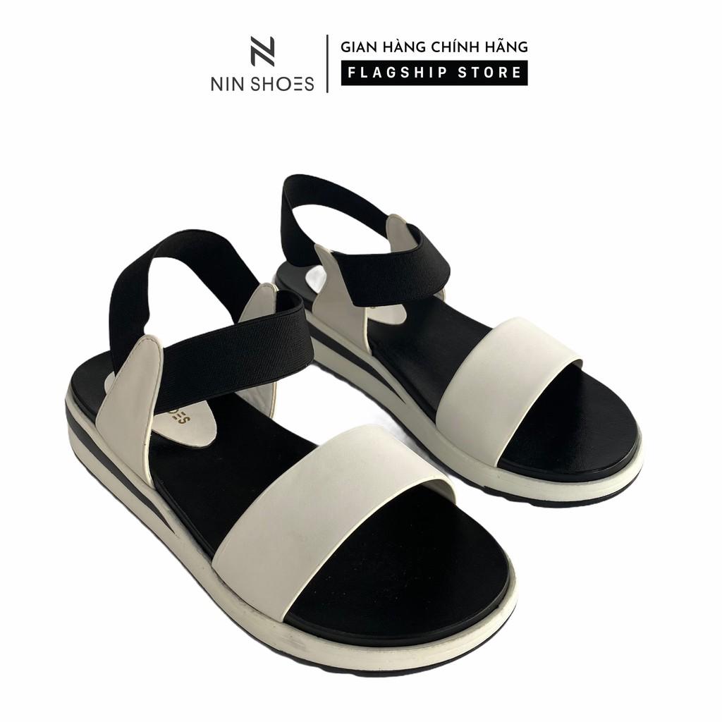 Dép sandal nữ Ninshoes - Dép quai hậu nữ quai ngang bản to quai hậu chun