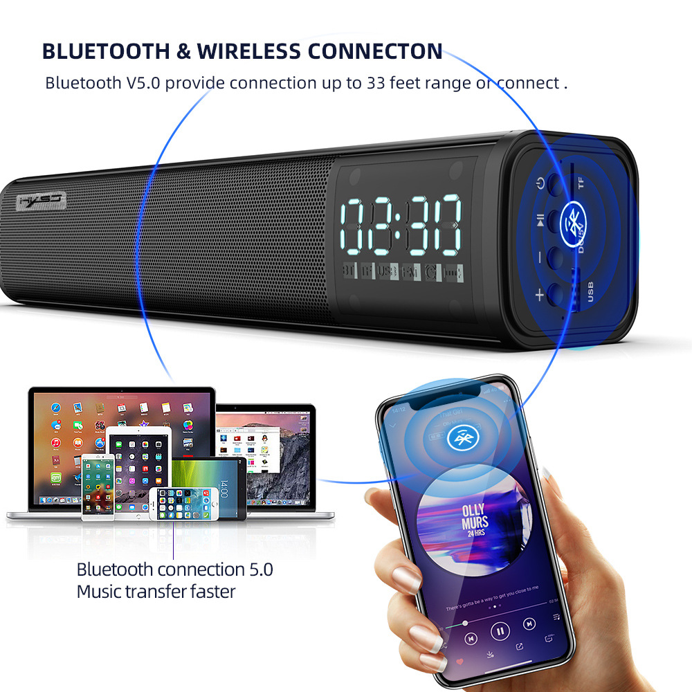 Loa Bluetooth HXSJ Q2, Loa nghe nhạc USB thẻ nhớ, FM, Dùng cho điện thoại, máy tính, tivi - Hàng chính hãng