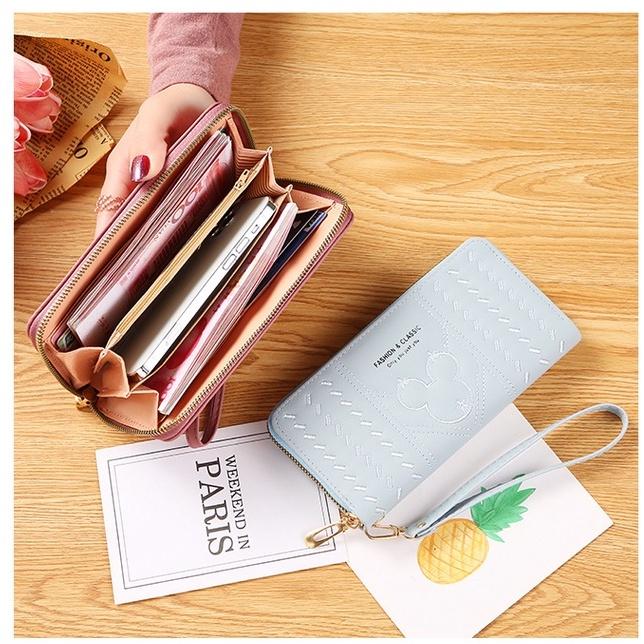 Ví nữ cầm tay dài cute thời trang Hàn Quốc đẹp sang trọng đựng điện thoại nhiều ngăn giá rẻ LUKADO VDCT02
