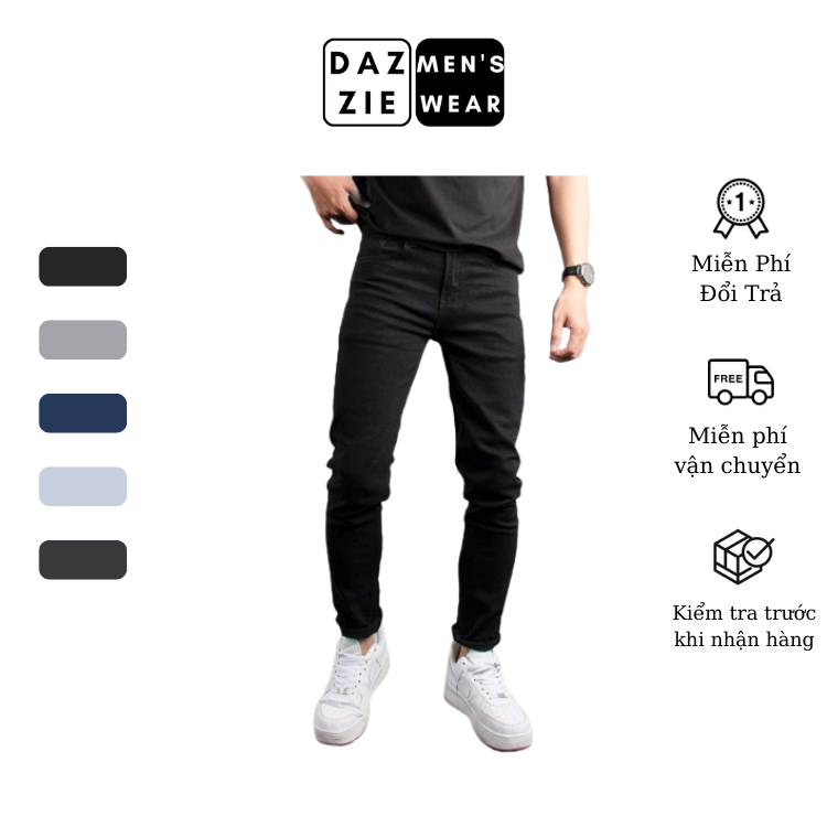 Quần Jean Nam Dài- Quần Bò Nam DazzieMenwears chất vải co dãn kiểu dáng Slimfit thời trang