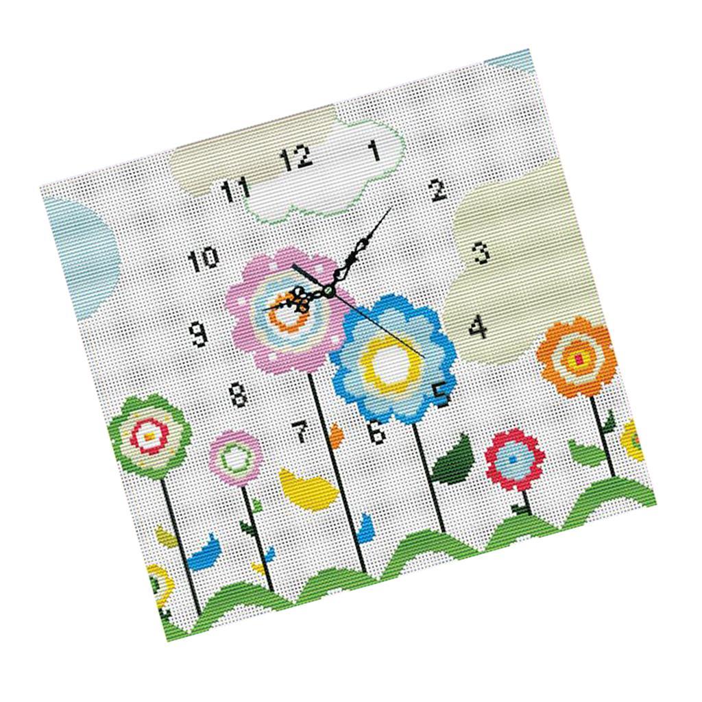 Clock Stamped Cross Stitch Kits Patterns Embroidery Kit - Flower, 11 Counted 40x38cm