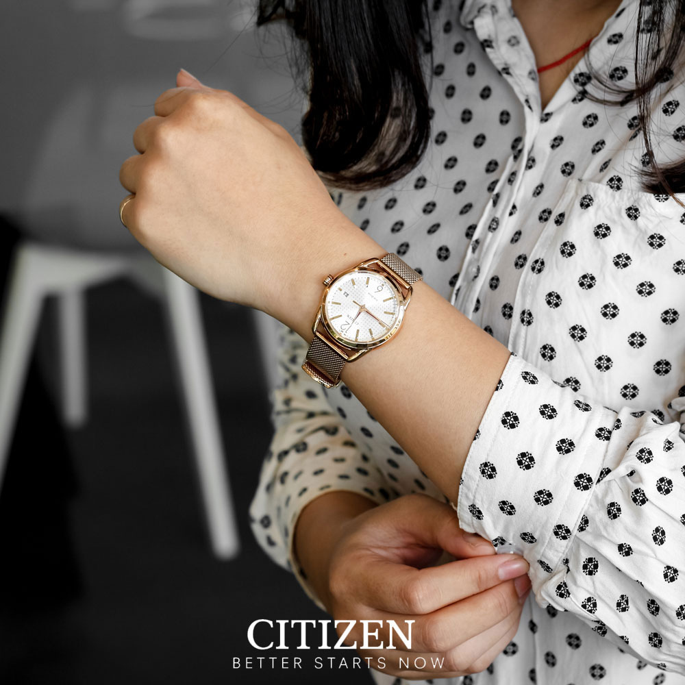 Đồng Hồ Nữ Citizen Dây Thép Không Gỉ FE6089-84A - Mặt Trắng