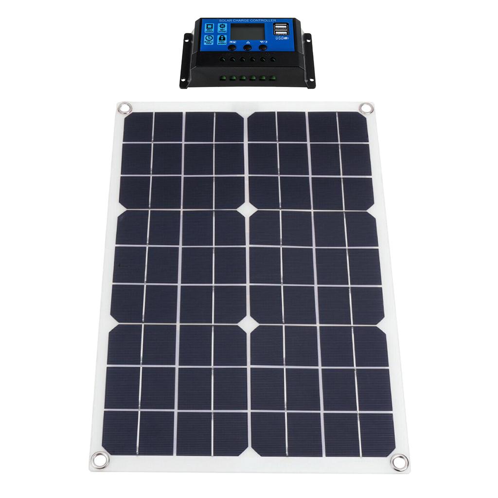 20W Flexible Solar Panel  10A Solar Charge Controller with   Clip