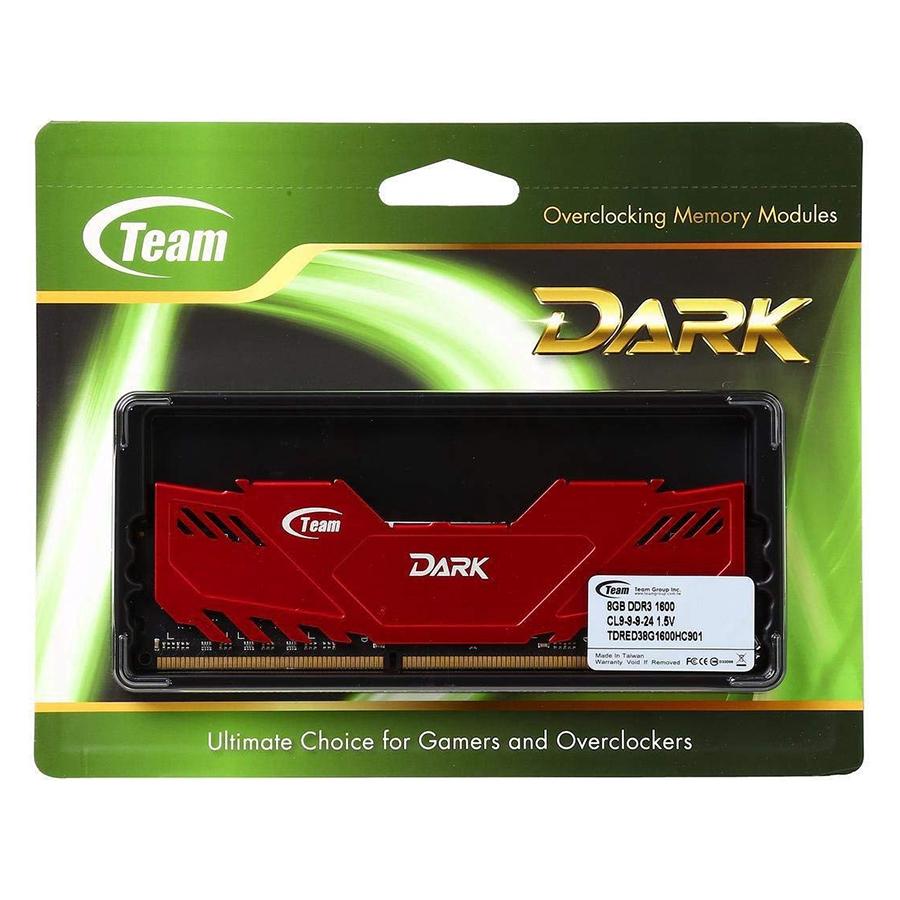 RAM DDR3 Team Dark 8GB/1600MHz TDRED38G1600HC901 - Hàng Chính Hãng