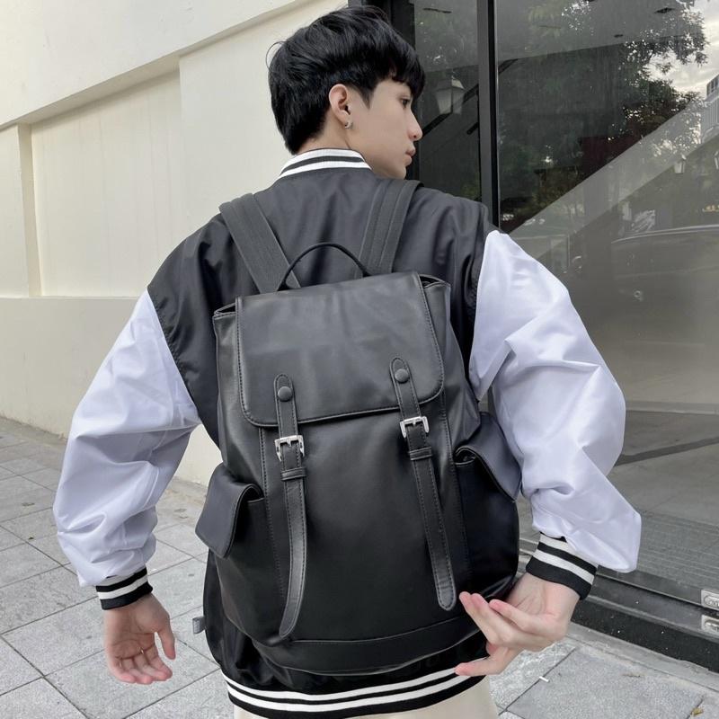Balo da đứng form như hình chất da PU dày dặn, cứng cáp, chống thấm nước-Voyagers Backpack,novstore