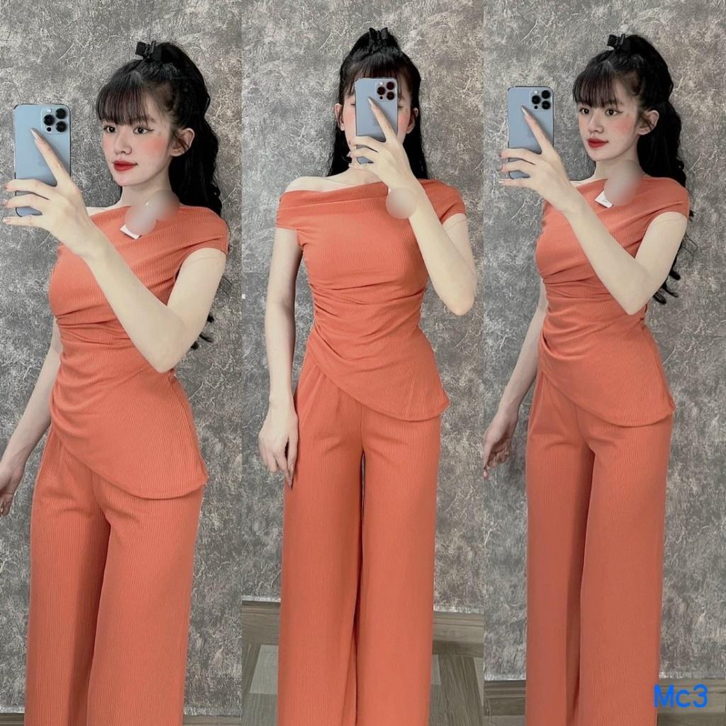 SET BỘ THUN GÂN TRỄ VAI NHÚN EO 4 MÀU CỰC SANG CHẢNH UP093