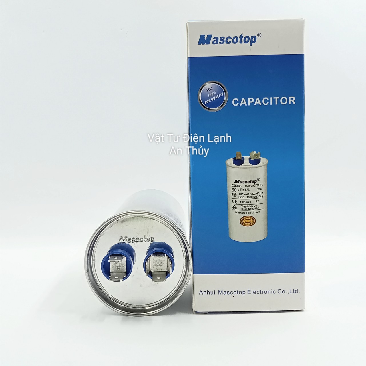 Tụ máy lạnh MASCOTOP 60uF 2 chân - Tụ điều hòa MASCOTOP 60uF 2 chân