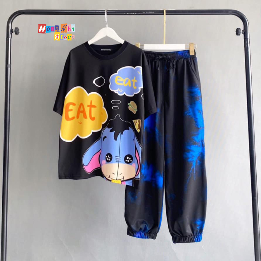 Quần Jogger 3D Ulzzang Unisex Jogger Loang Màu Bo Lai Đen Xanh V2 - MM