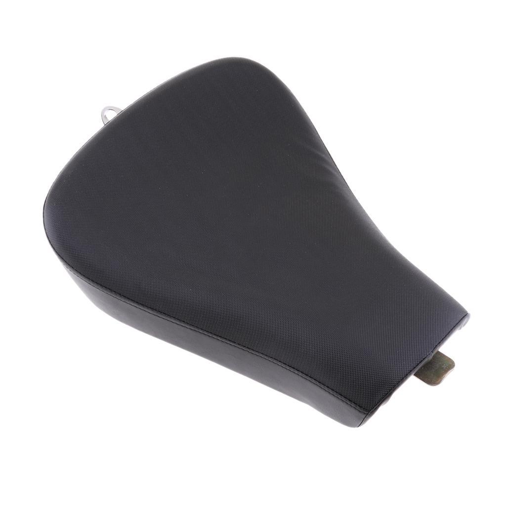 Black Motorcycle Leather + Sponge Rear Passenger Pillion Pad Solo Seat for Harley XL883 / XL1200 / X48