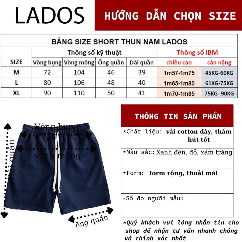 Quần short thun nam có túi co giãn LADOS 4079 cotton, form đẹp rộng thoải mái