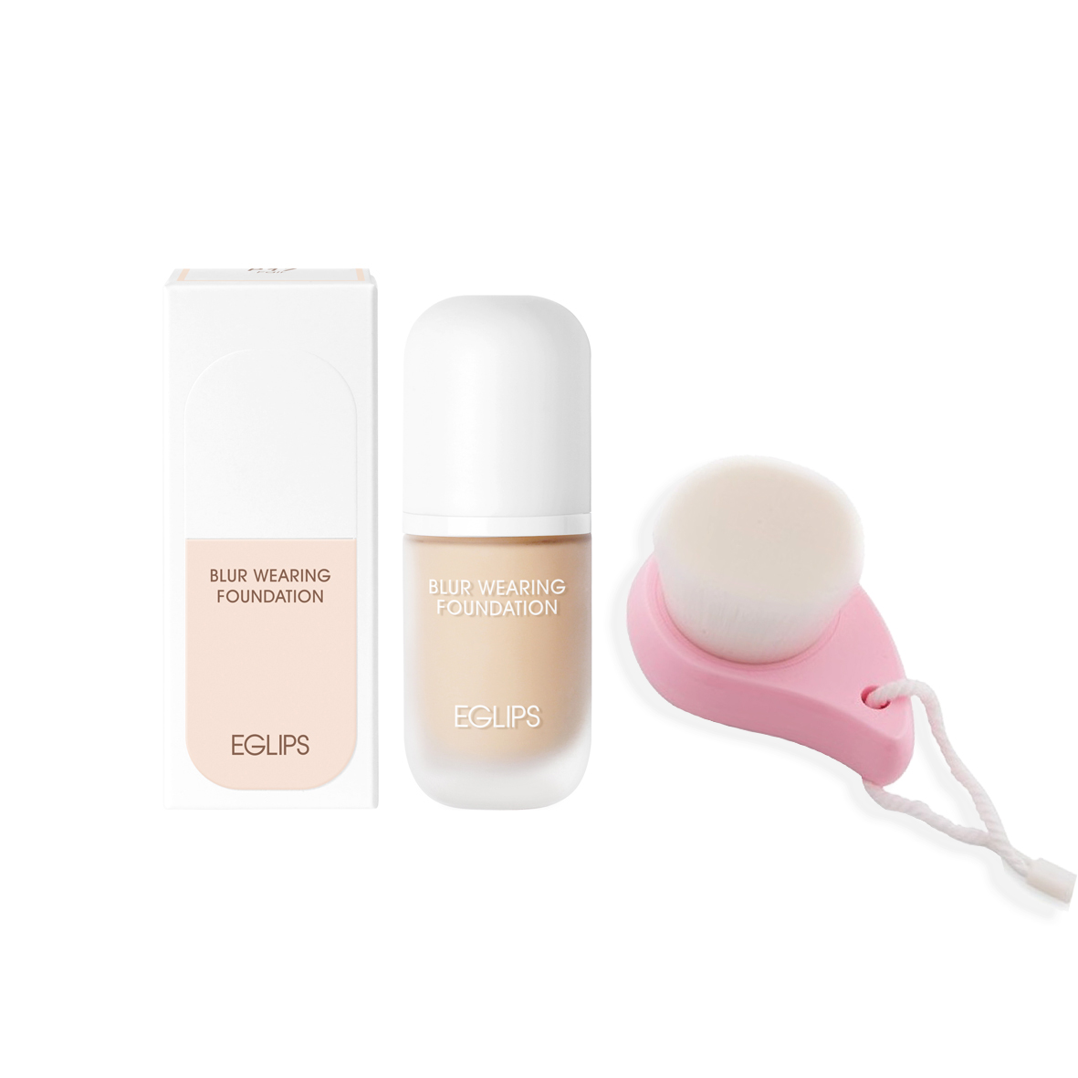 Kem nền Eglips Blur Wearing Foundation (SPF30/ PA++) 30ml (Semi-Matte) Cung cấp độ ẩm Tạo hiệu ứng chống nắng + Tặng Cọ rửa mặt Hàn quốc