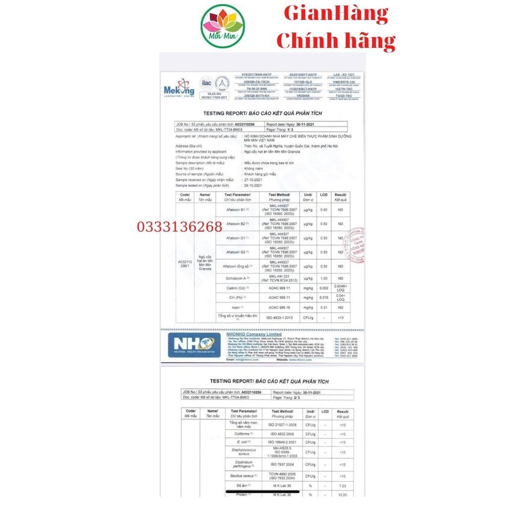 10 hộp Ngũ Cốc Hạt Granola Min Min Ăn Liền _ Ngũ Cốc Hạt Ăn Liền Dinh Dưỡng
