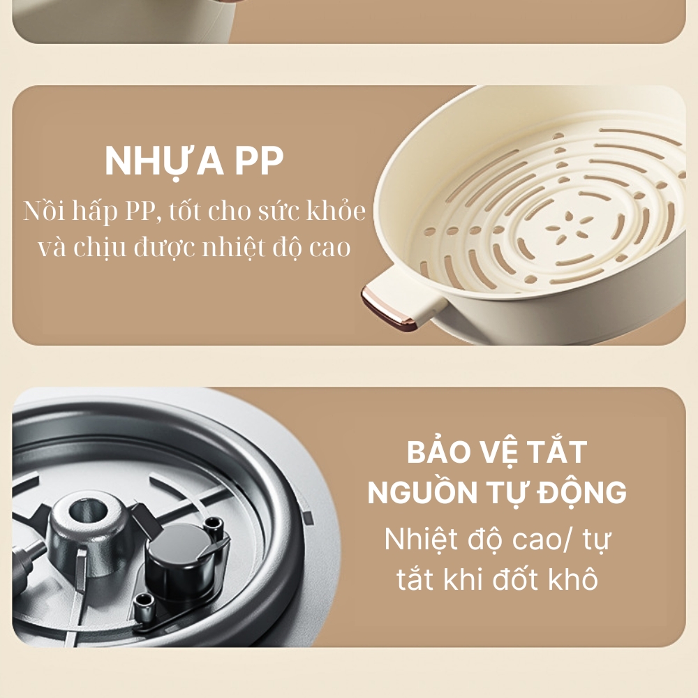 Nồi lẩu điện đa năng YOICE dung tích lên đến 4l, sử dụng nấu lẩu, chiên, xào, luộc, hấp, độ bền cao -YDHG16 - HÀNG CHÍNH HÃNG